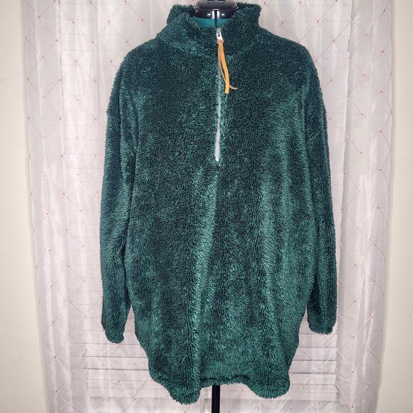 Maurices Forest Green Lodge Sherpa Fleece Sweatshirt Pockets Size‎ 2X - Picture 1 of 8